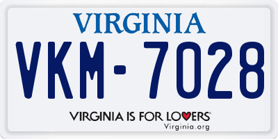VA license plate VKM7028