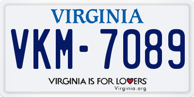 VA license plate VKM7089