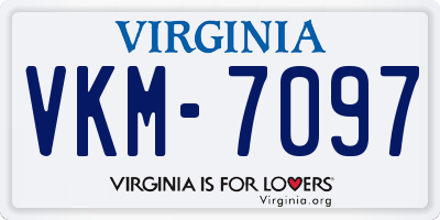 VA license plate VKM7097