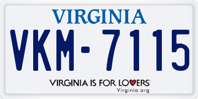 VA license plate VKM7115