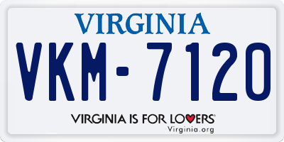 VA license plate VKM7120