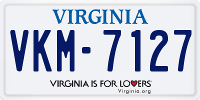 VA license plate VKM7127