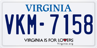 VA license plate VKM7158