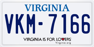 VA license plate VKM7166