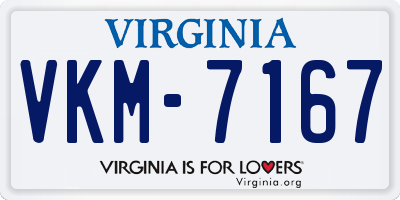 VA license plate VKM7167