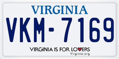 VA license plate VKM7169