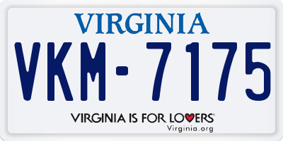 VA license plate VKM7175