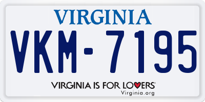 VA license plate VKM7195