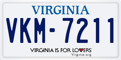 VA license plate VKM7211