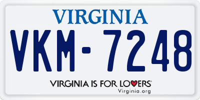 VA license plate VKM7248