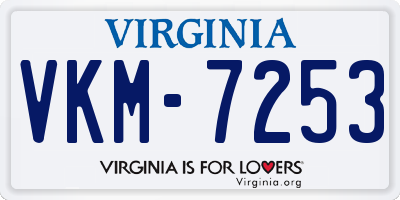 VA license plate VKM7253