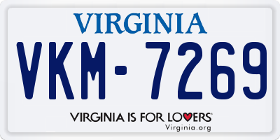 VA license plate VKM7269