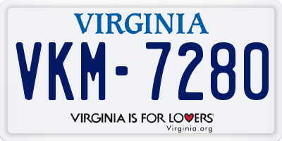 VA license plate VKM7280