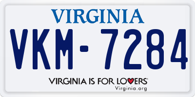 VA license plate VKM7284