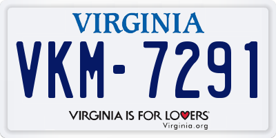 VA license plate VKM7291
