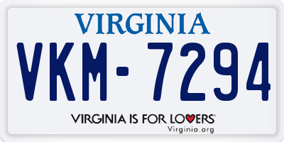 VA license plate VKM7294