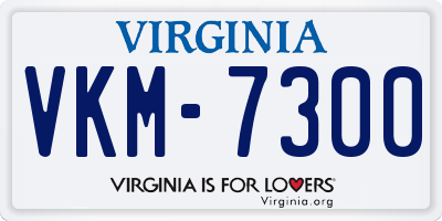 VA license plate VKM7300