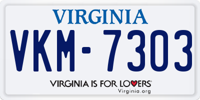 VA license plate VKM7303