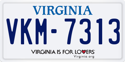 VA license plate VKM7313