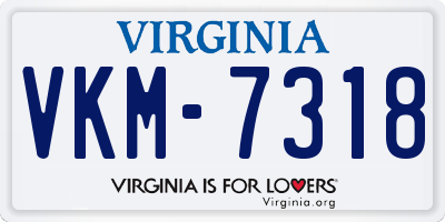 VA license plate VKM7318