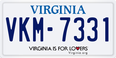 VA license plate VKM7331