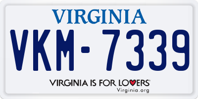 VA license plate VKM7339