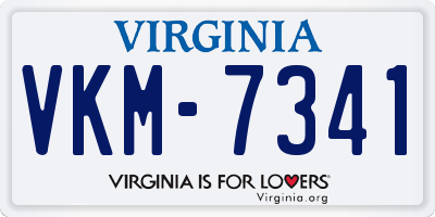 VA license plate VKM7341