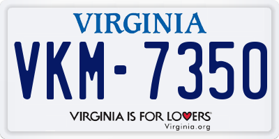 VA license plate VKM7350