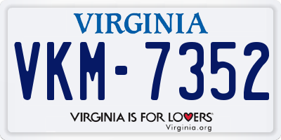 VA license plate VKM7352