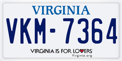 VA license plate VKM7364