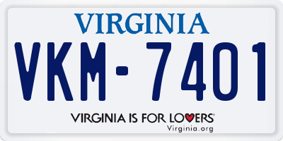 VA license plate VKM7401
