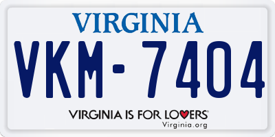 VA license plate VKM7404
