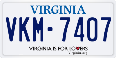 VA license plate VKM7407