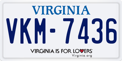 VA license plate VKM7436