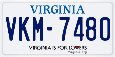 VA license plate VKM7480