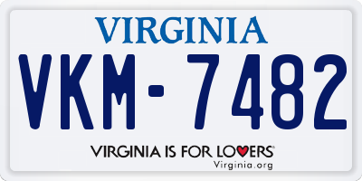 VA license plate VKM7482