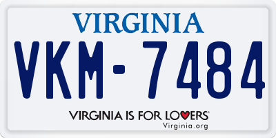 VA license plate VKM7484