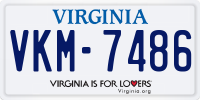 VA license plate VKM7486