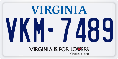 VA license plate VKM7489
