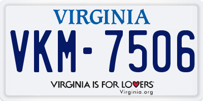 VA license plate VKM7506