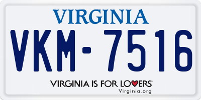 VA license plate VKM7516