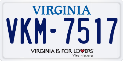 VA license plate VKM7517