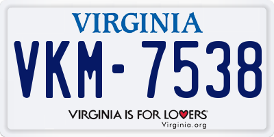 VA license plate VKM7538