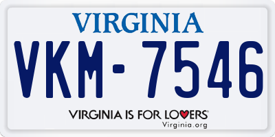 VA license plate VKM7546