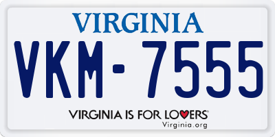 VA license plate VKM7555