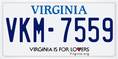 VA license plate VKM7559