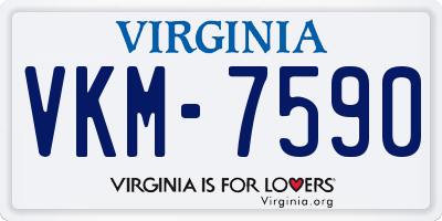 VA license plate VKM7590