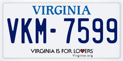 VA license plate VKM7599