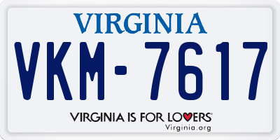 VA license plate VKM7617