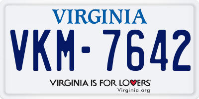 VA license plate VKM7642